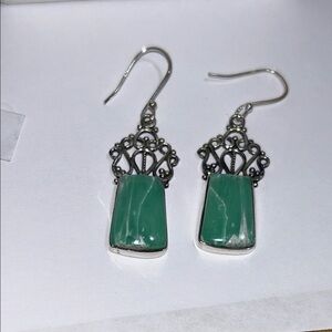Handcrafted Variscite Drop Earrings: Mint Green
Silver 925
